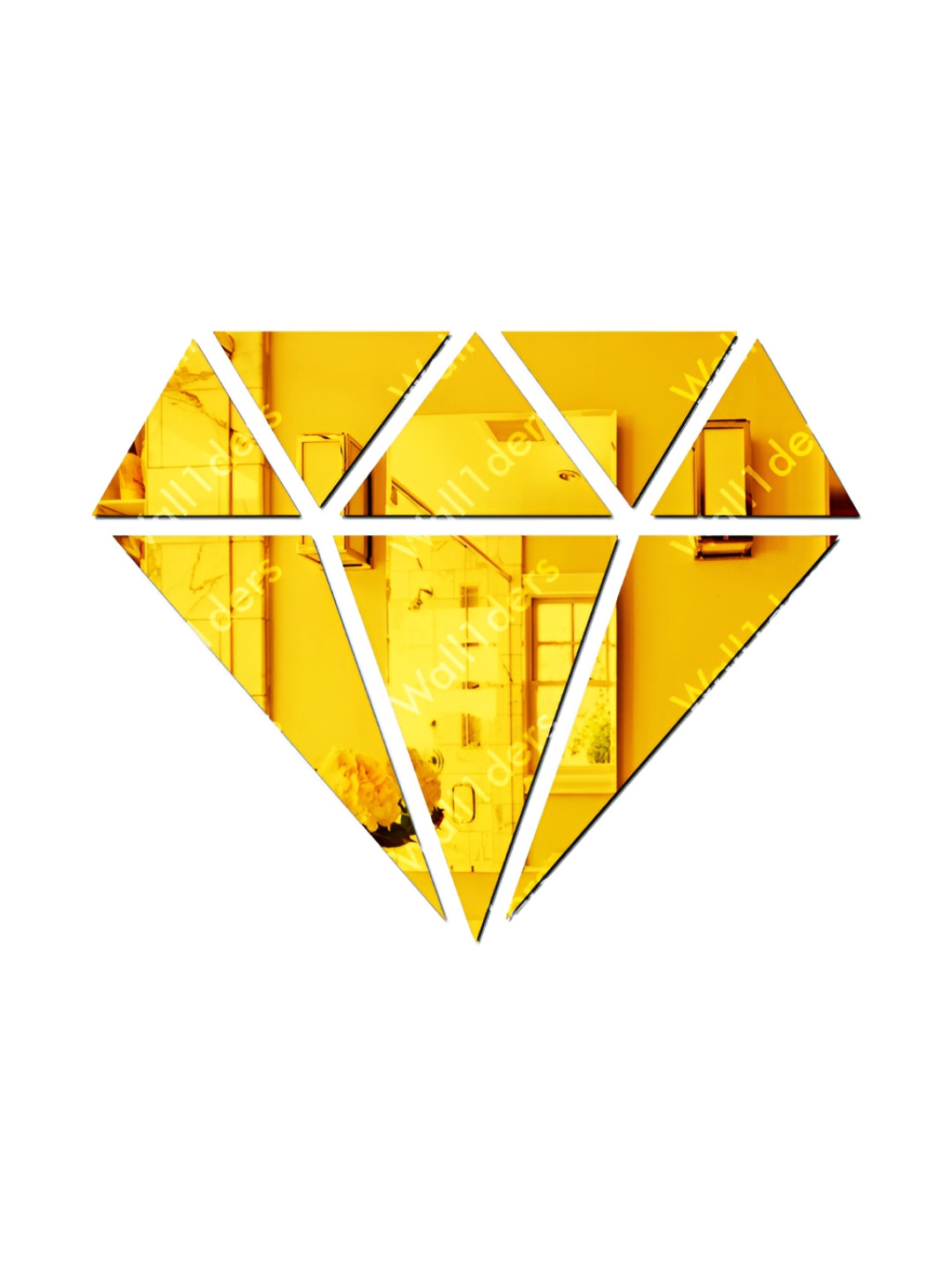 Wall1ders Beige Diamond Self-Adhesive Mirror Wall Sticker