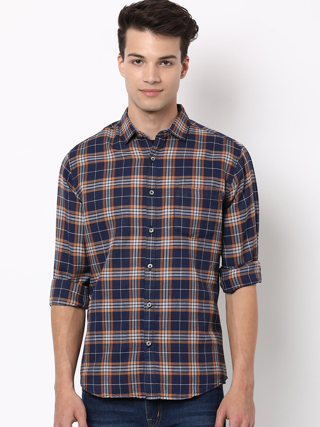 Hardsoda by The Indian Garage Co Slim Fit Checks Casual Shirt