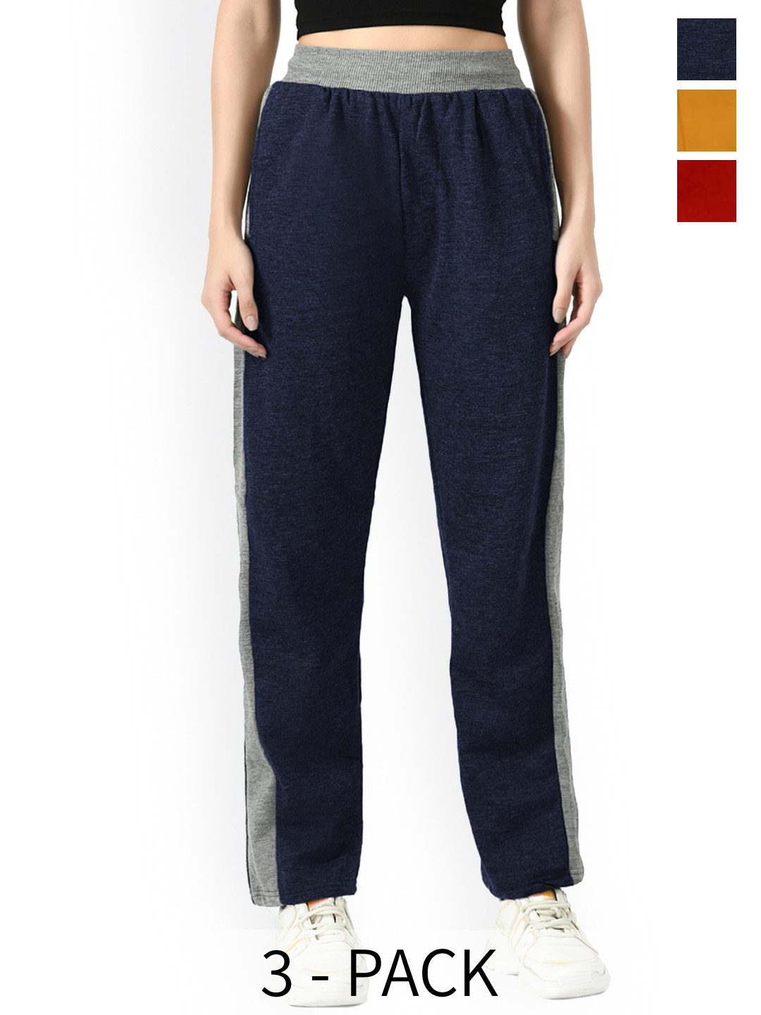 IndiWeaves Pack Of 3 Extra Soft Fleece Track Pants