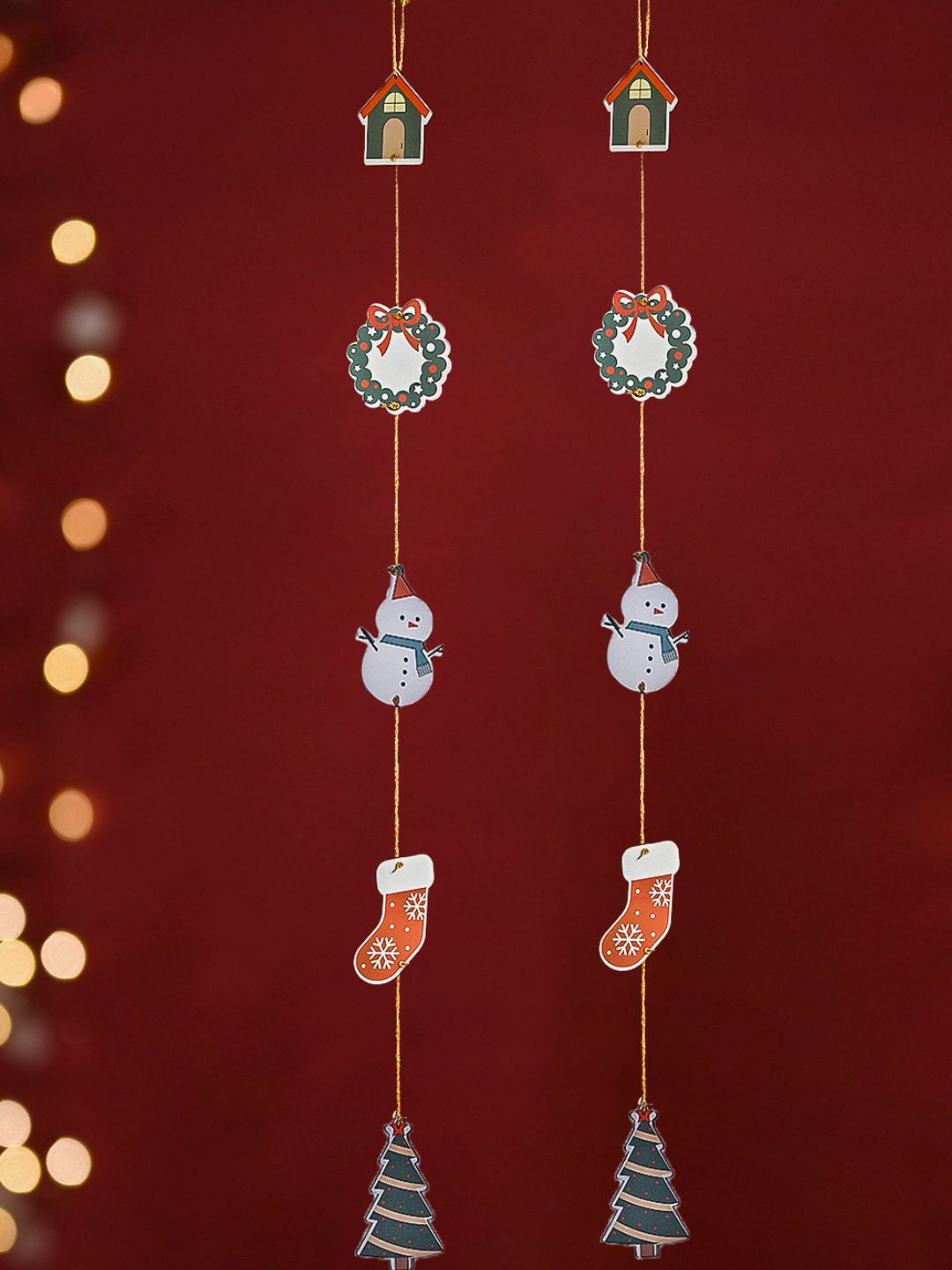 DecorTwist Wood Hanging Hall 2Pcs Wall Hangings-35.6In