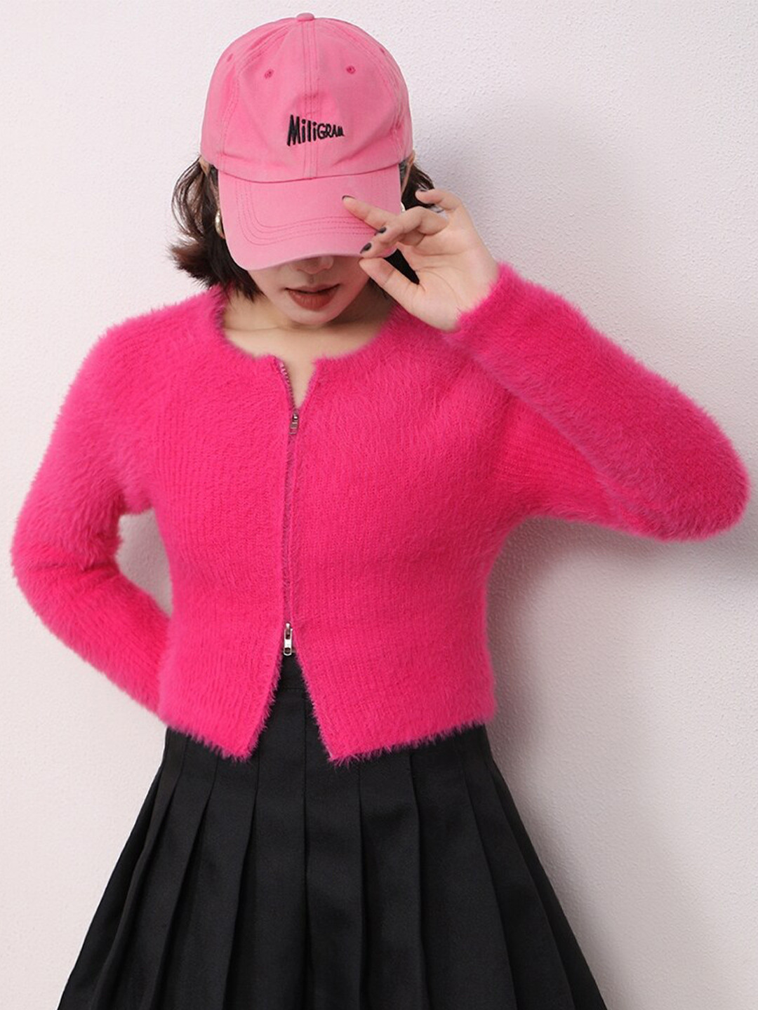 StyleCast Girls Pink Argyle Crop Sweater Vest