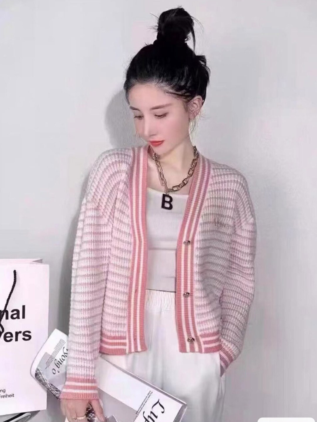 StyleCast Pink Striped Top