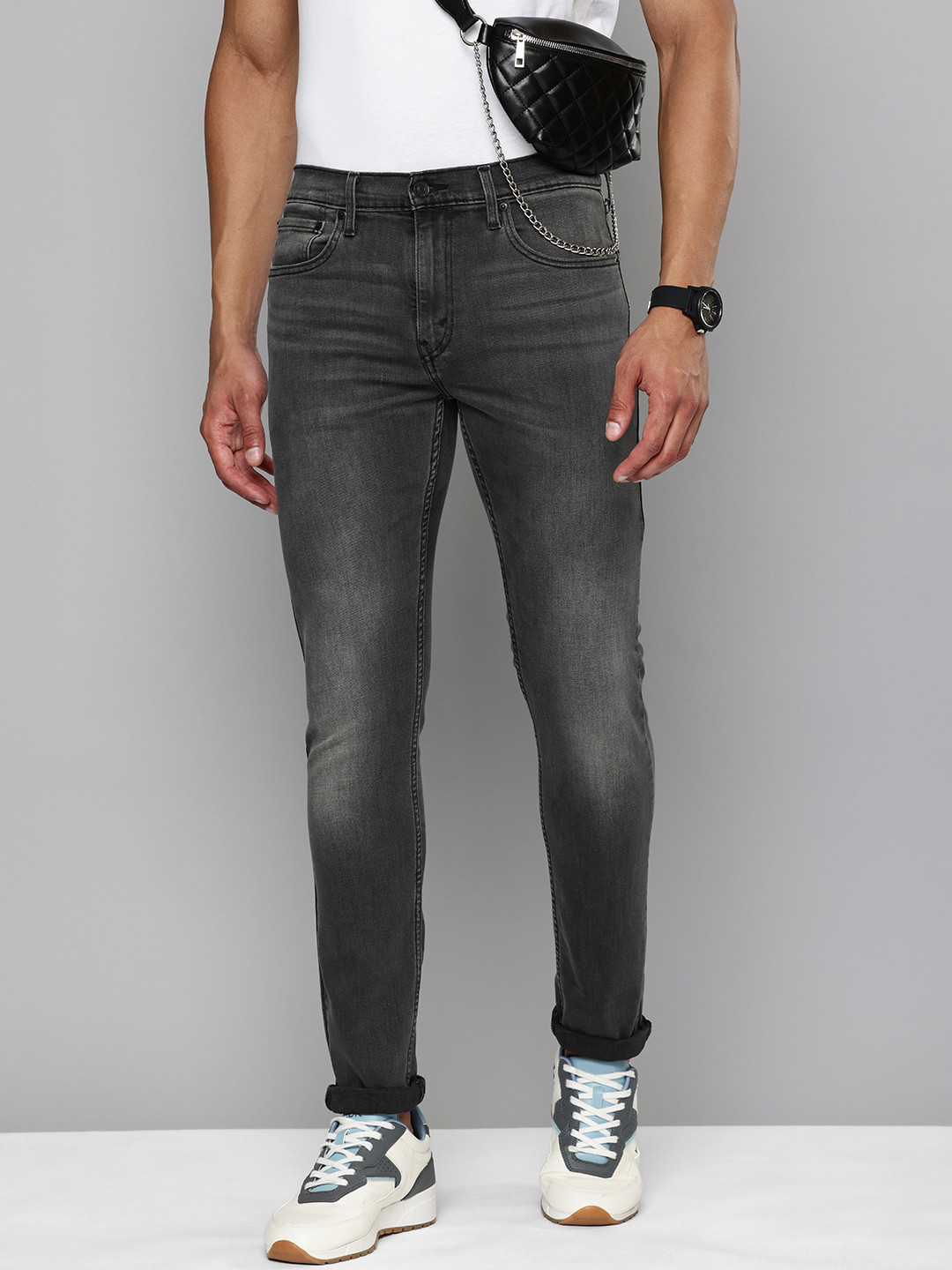 Levis Men 512 Slim Taper Fit Heavy Fade Stretchable Jeans