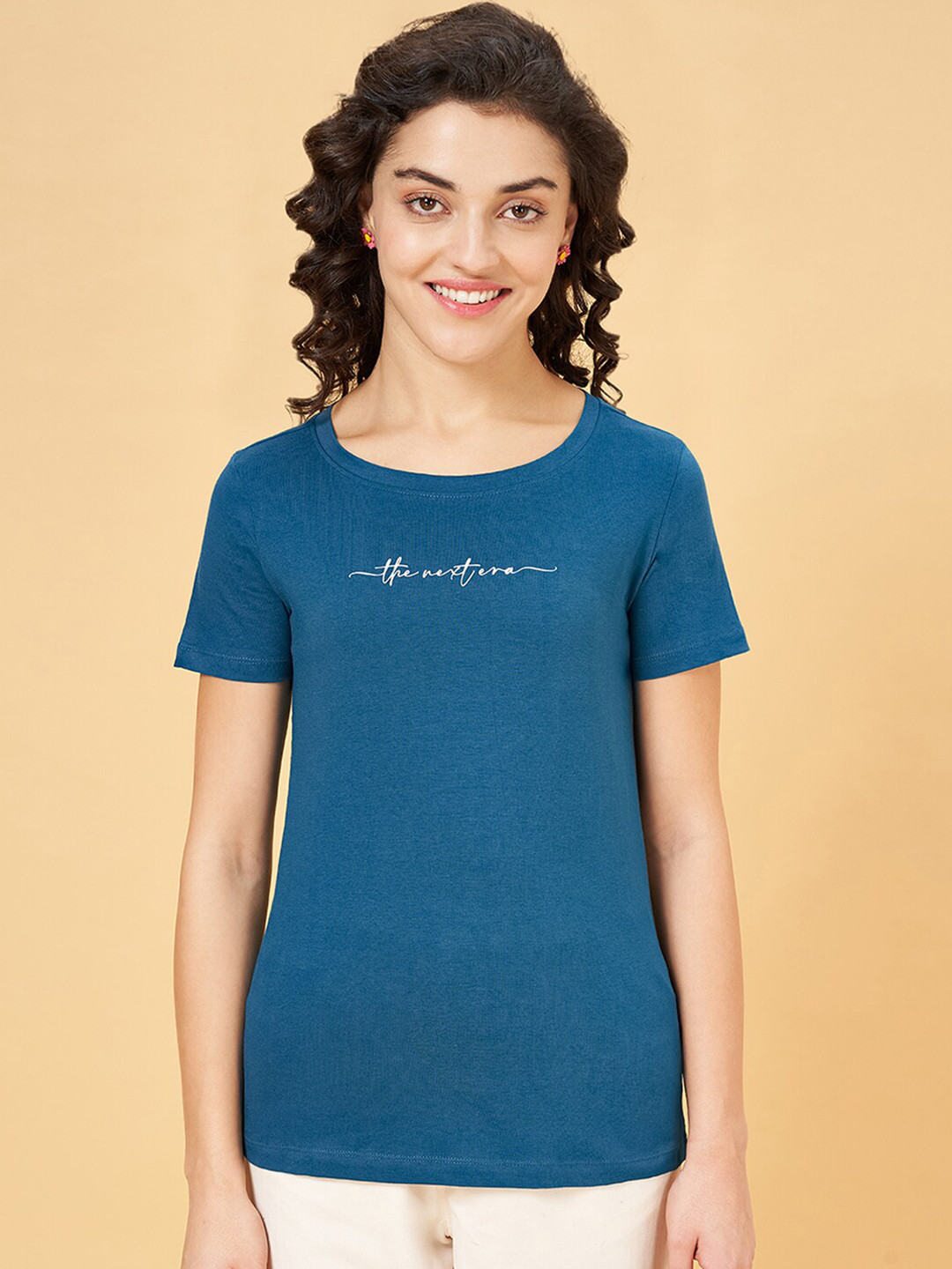 Honey by Pantaloons Typography Printed Cotton T-shirt