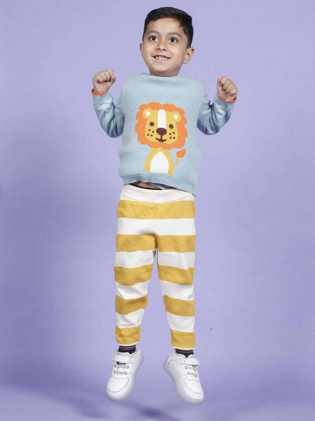 Greendeer Kids Self Design Pure Cotton Sweater With Pyjamas