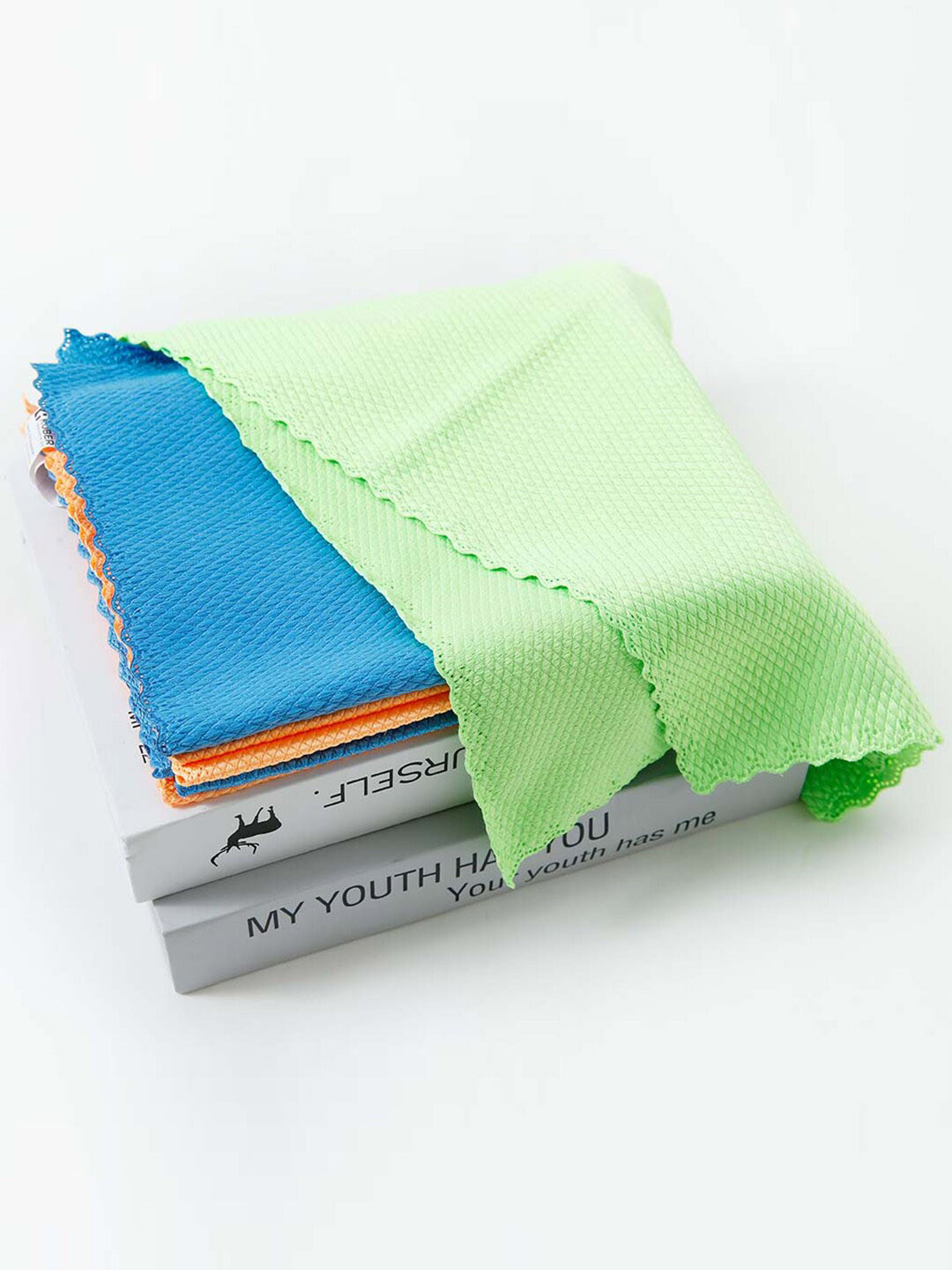 Kuber Industries Green & Blue 5 Pieces Soft Cleaning Cloth