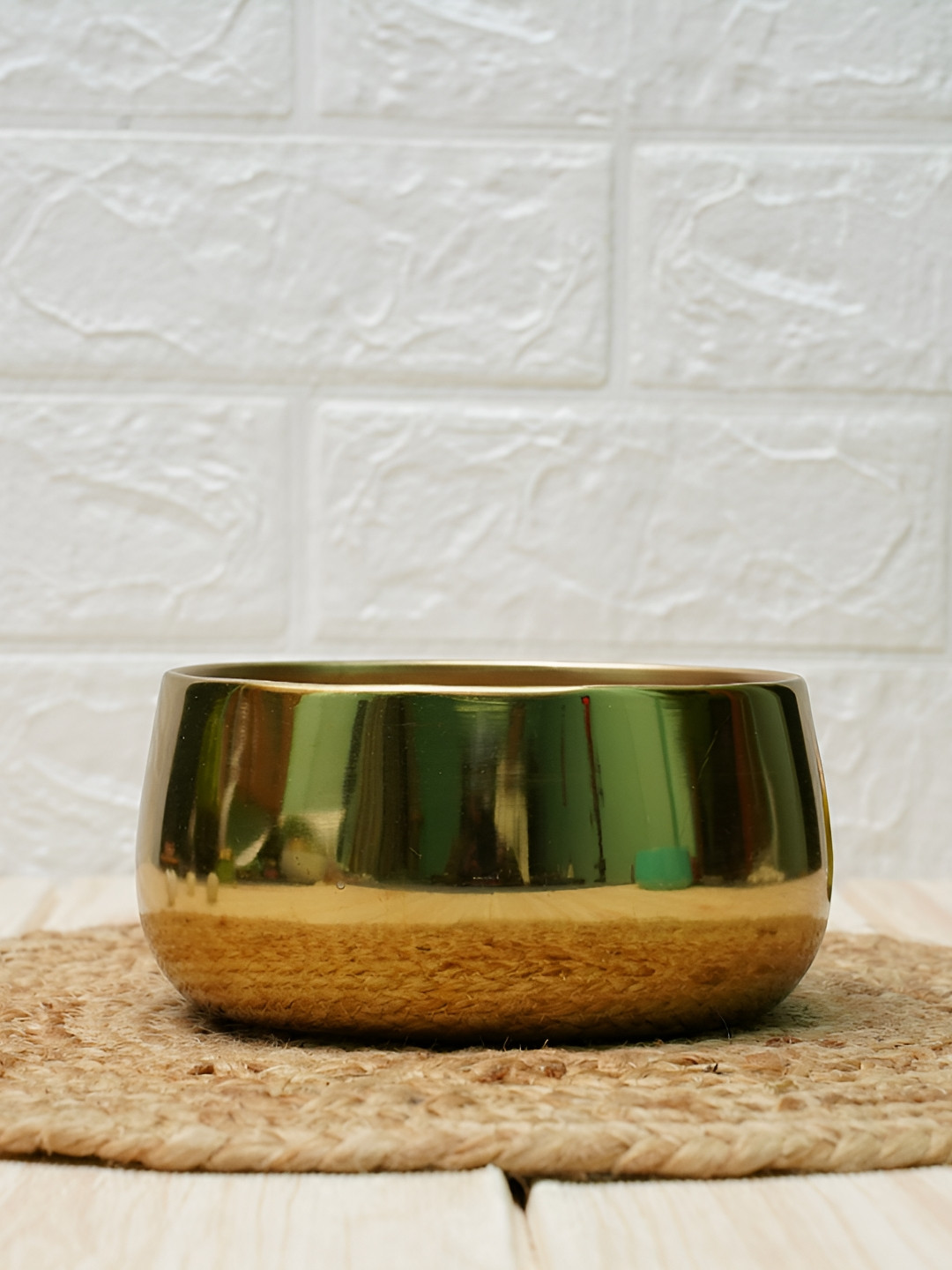 GOLD DUST Gold Toned Metal Handi Pot