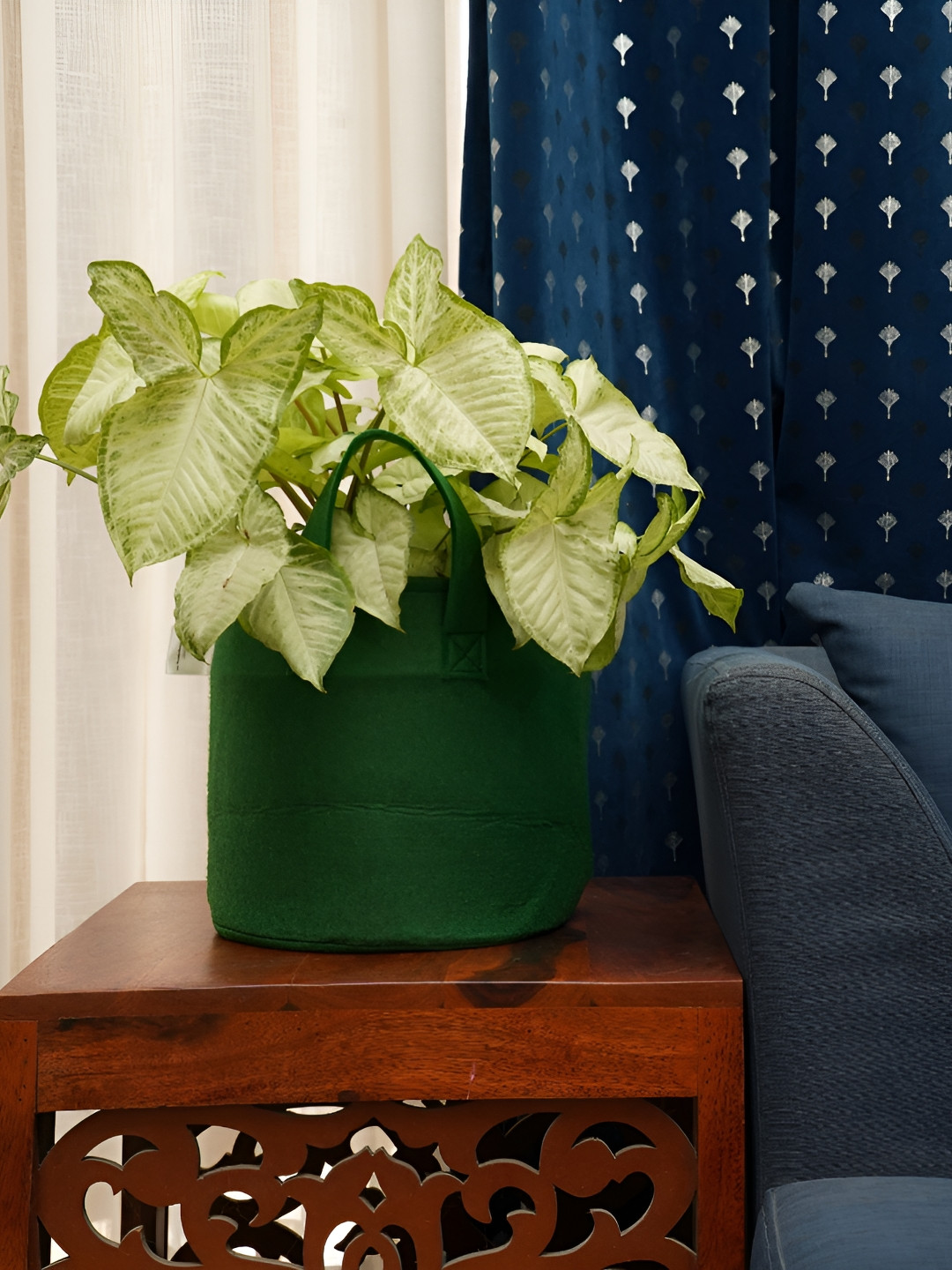 GOLD DUST Green 4 Pieces Jute Planters