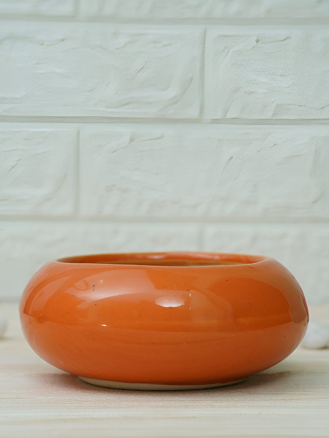 GOLD DUST Orange 2 Pieces Ceramic Ellipse Planter