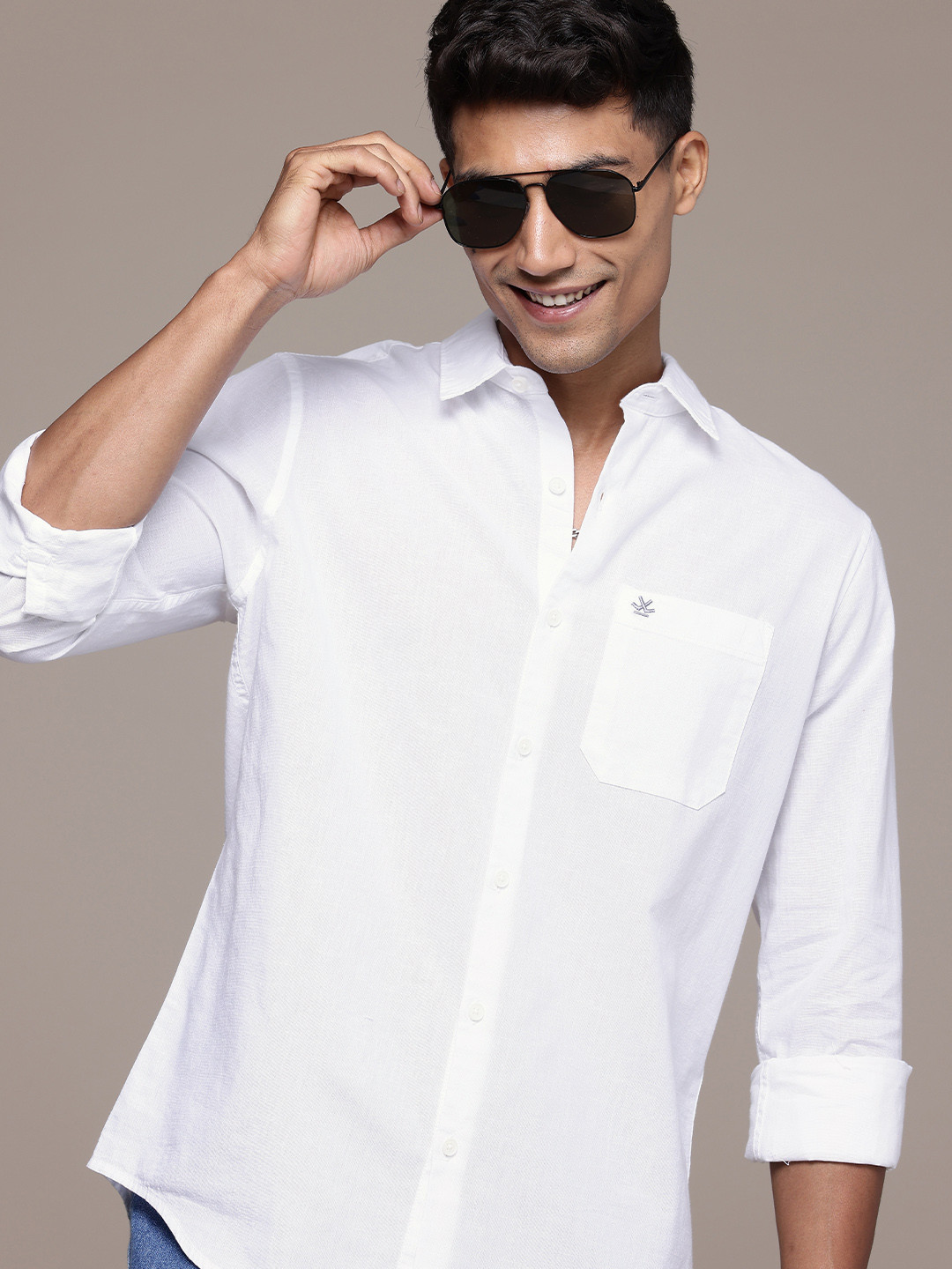 WROGN Slim Fit  Cotton Casual Shirt