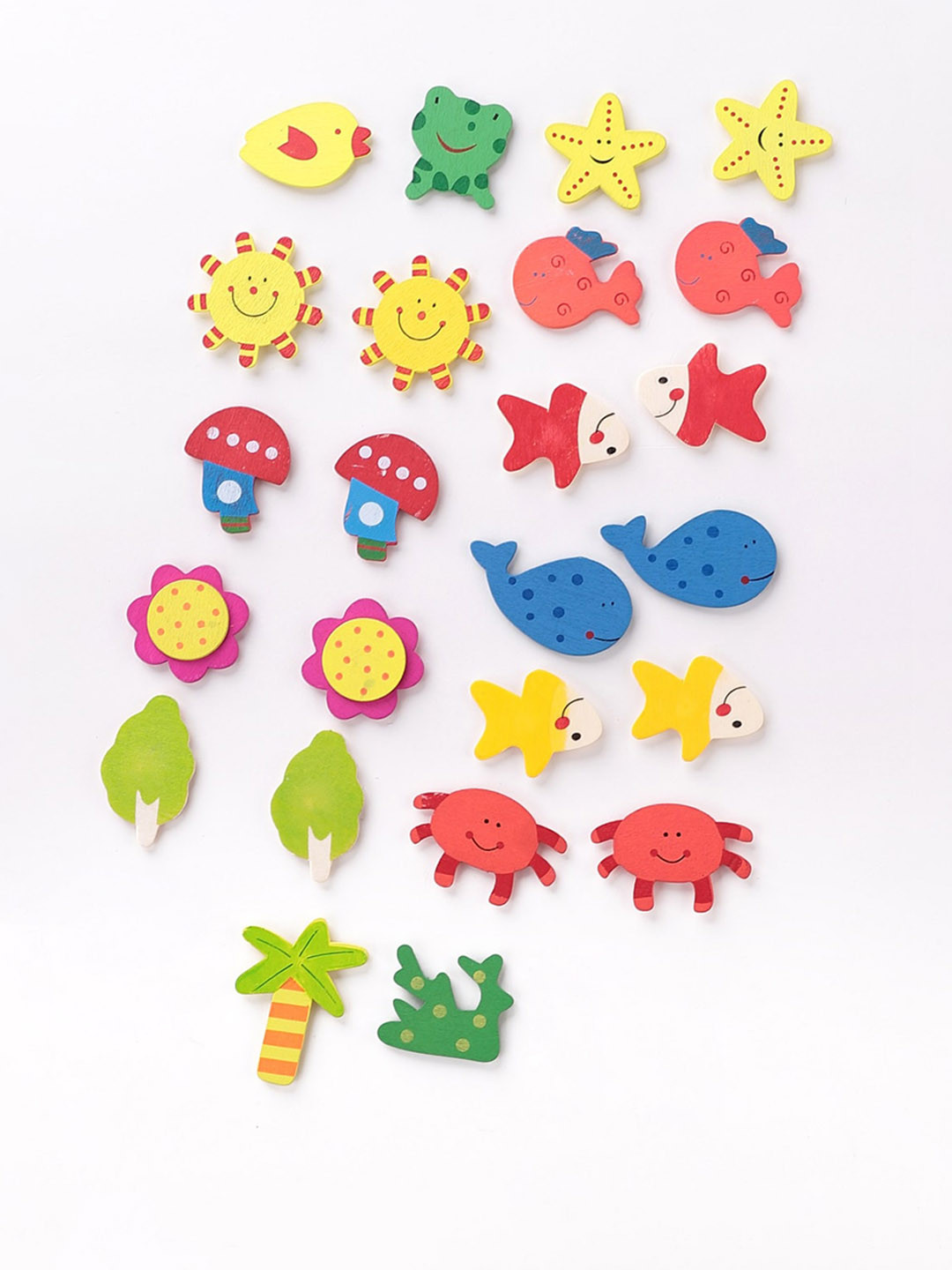 Kuber Industries Red & Blue 24 Pieces Fish Shape Decorative Fridge Magnets