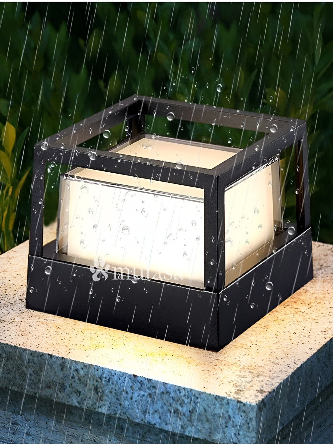 Mufasa Black 12 Watts LED Pillar Bulkhead Outdoor Lamp