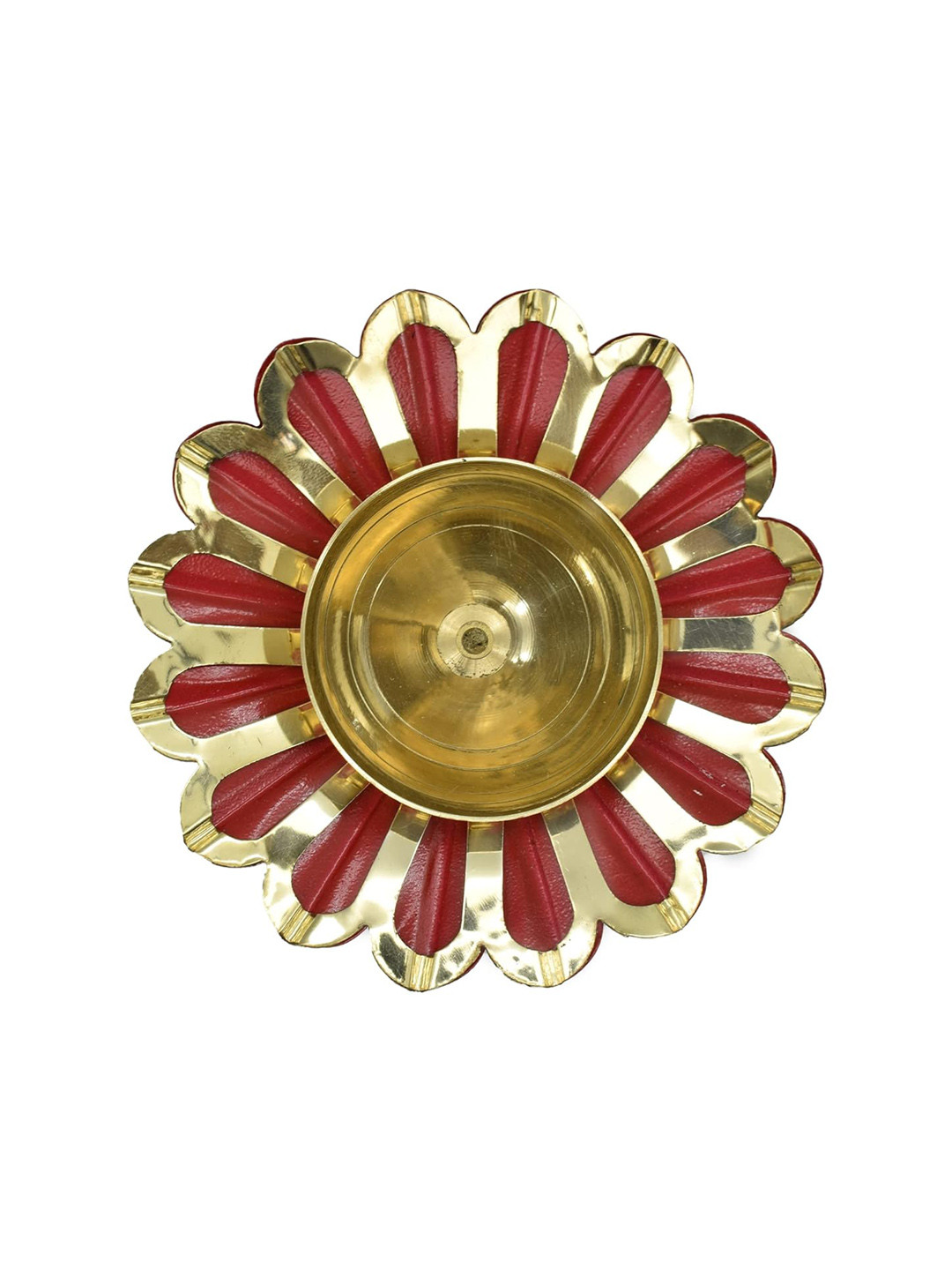 PujaNPujari Gold Toned Brass Lotus Diya