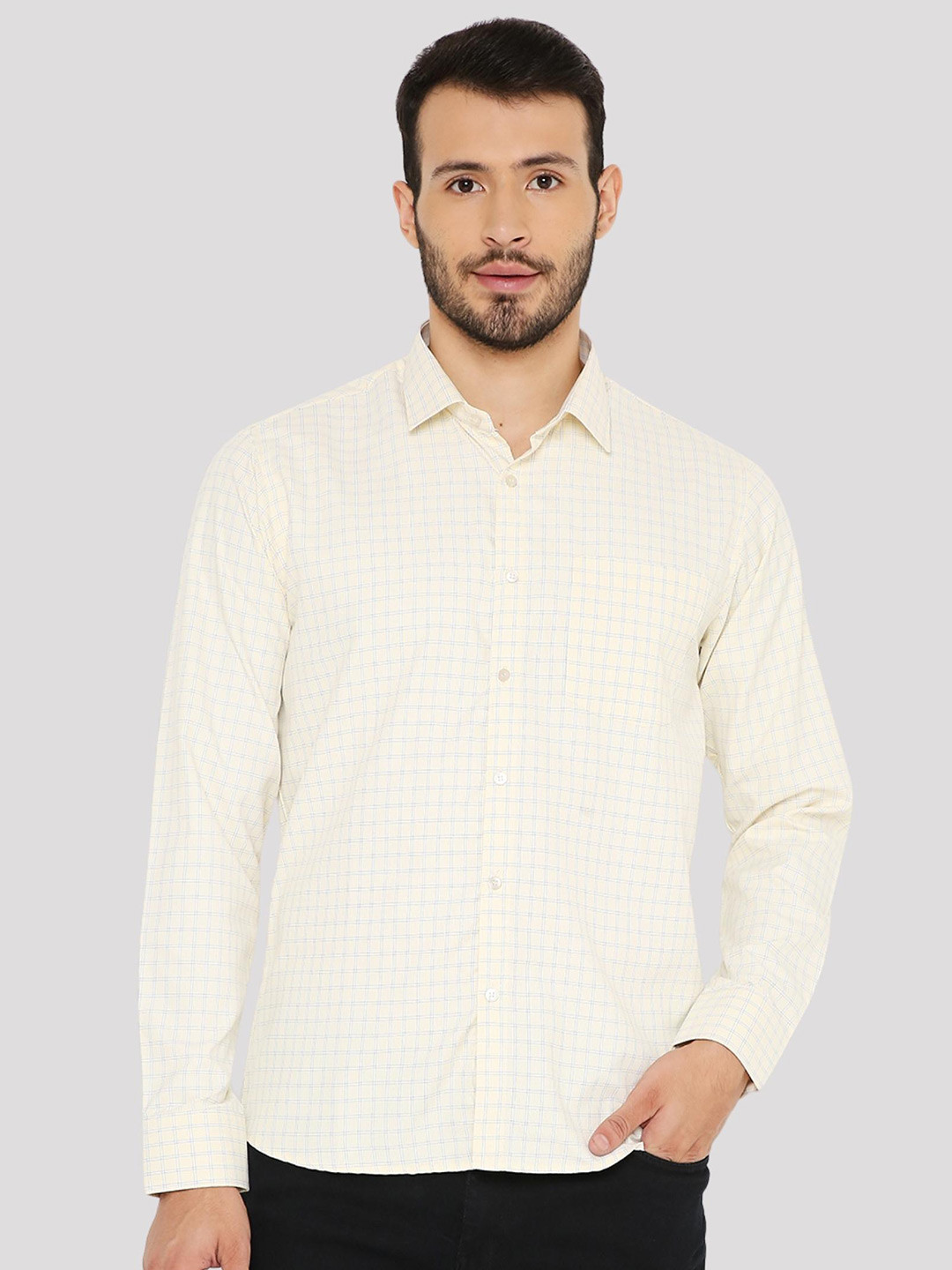 Maharaja India Slim Fit Grid Tattersall Checked Casual Shirt
