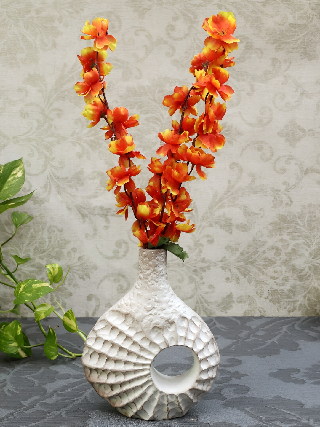 Decor de Maison Seashell Serenity Off White & Peach Vase