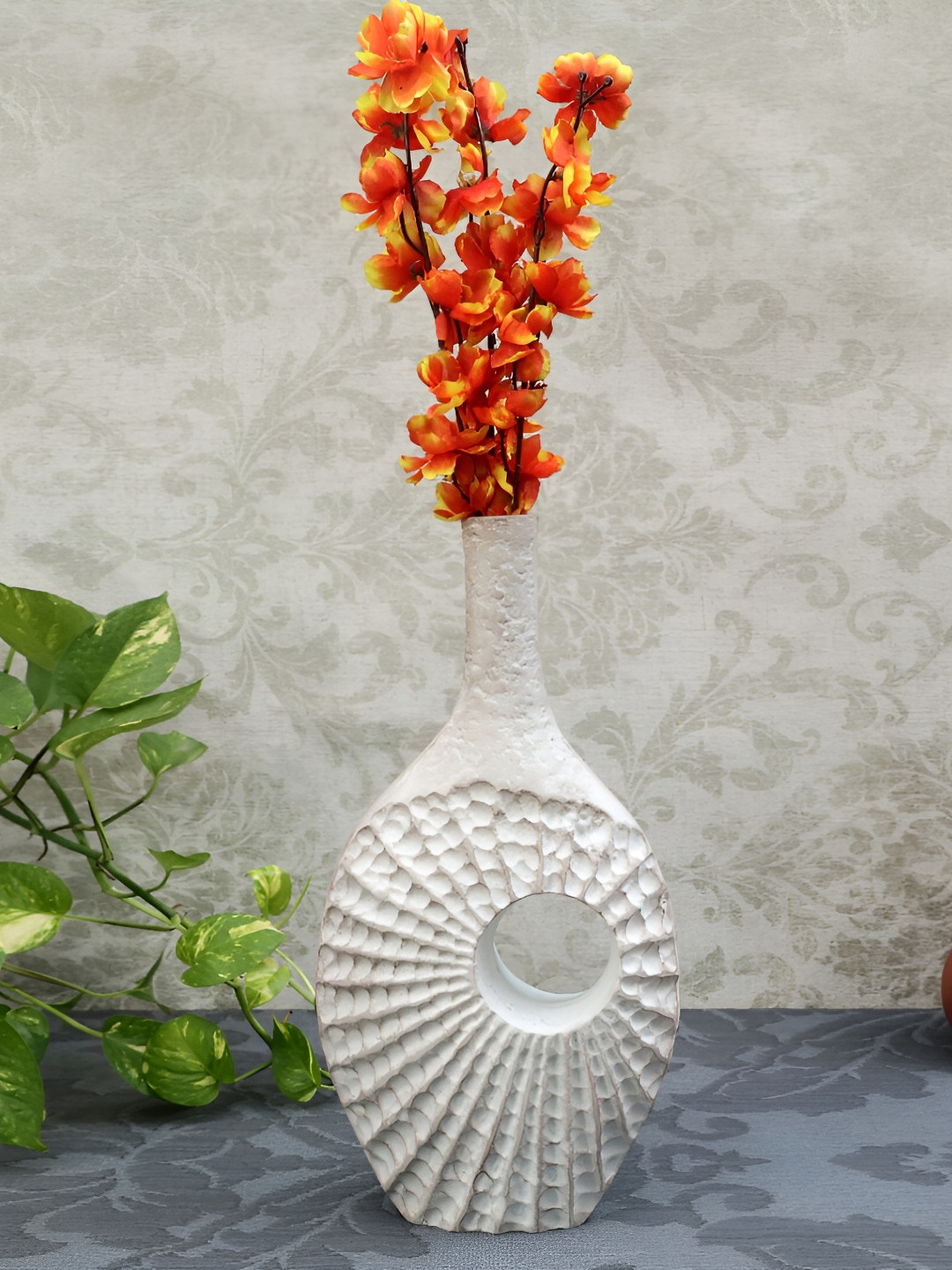 Decor de Maison Off White & Peach Seashell Serenity Vase Large