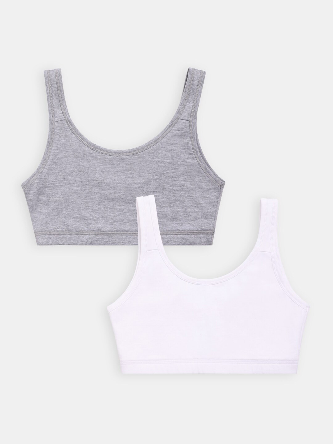 Sillysally Girls Pack of 2 Full Coverage Beginners Sports Bra With All Day Comfort