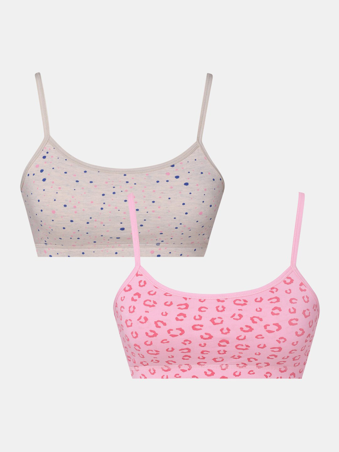 Sillysally Girls Pack Of 2 Abstract Printed Beginners Sports Bra With All Day Comfort