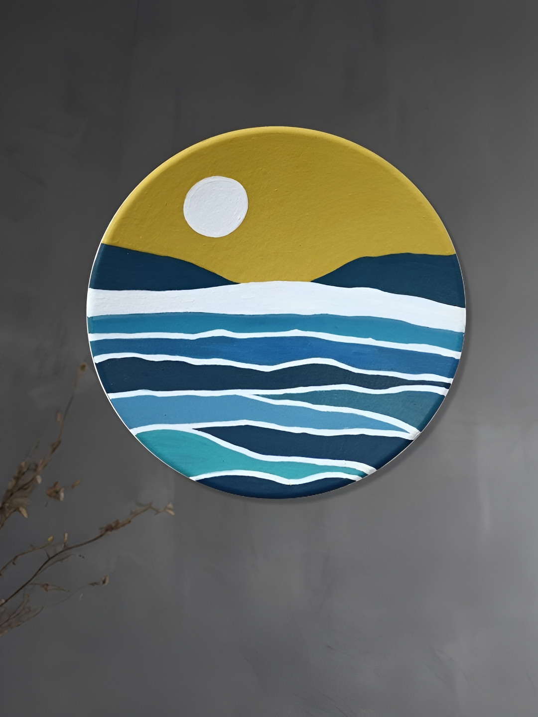 ARTYSTA BEAUTIFYING LIVES Clay Crafted Ceramics Glossy Hanging Hall Wall Plates-9.4In