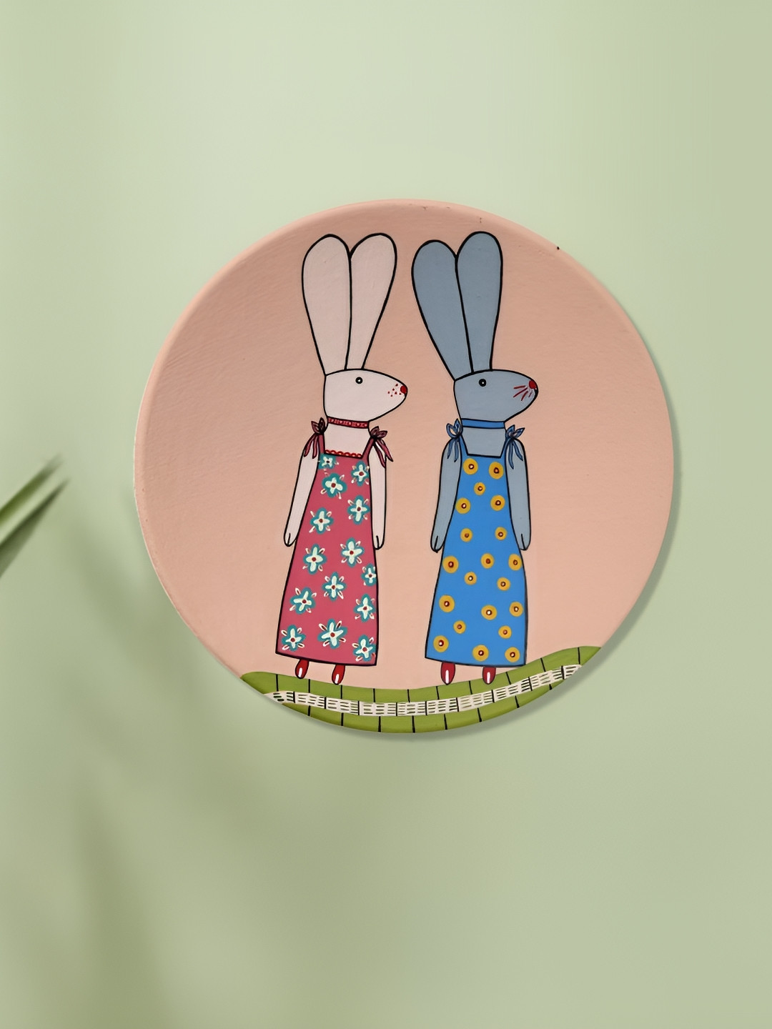 ARTYSTA BEAUTIFYING LIVES Clay Crafted Ceramics Glossy Hanging Hall Wall Plates-3.7In