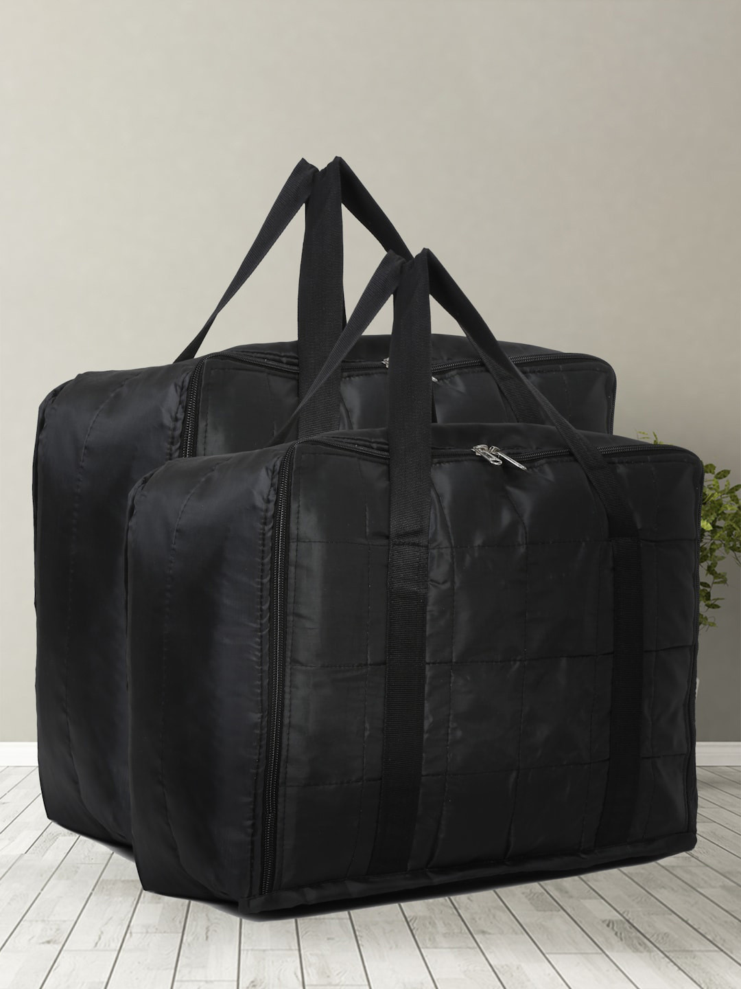 HOSTA HOMES Black 2 Pieces Under Bed Storage Handbag Organiser