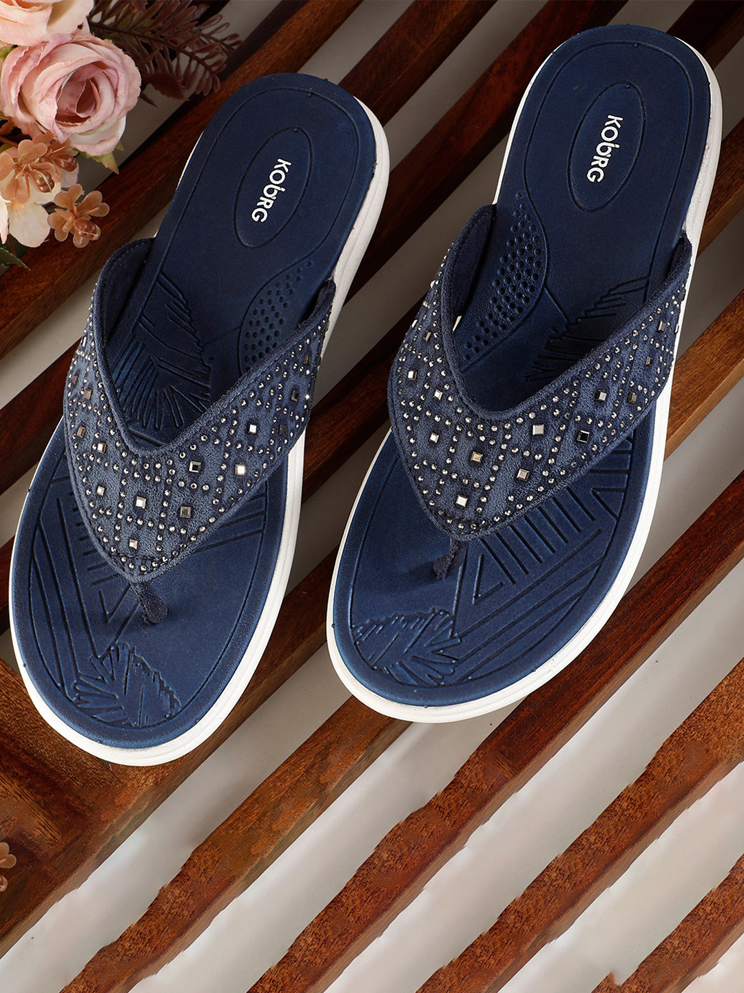 Koburg Harmony Embellished Open Toe Flats