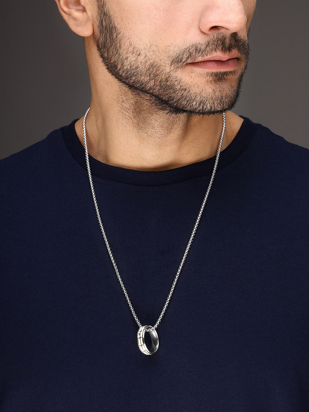 Bold by Priyaasi Silver-Plated Heartbeat Design Pendant With Chain