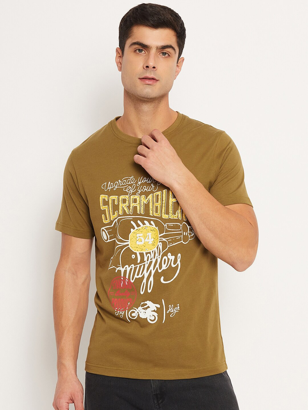 Club York Typography Printed Round Neck T-shirt