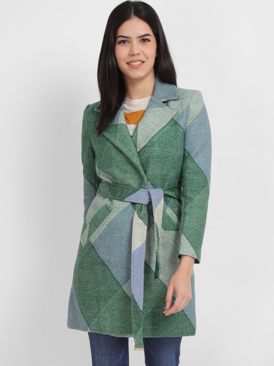 Allen Solly Woman Geometric Printed Lapel Collar Tailored Jacket