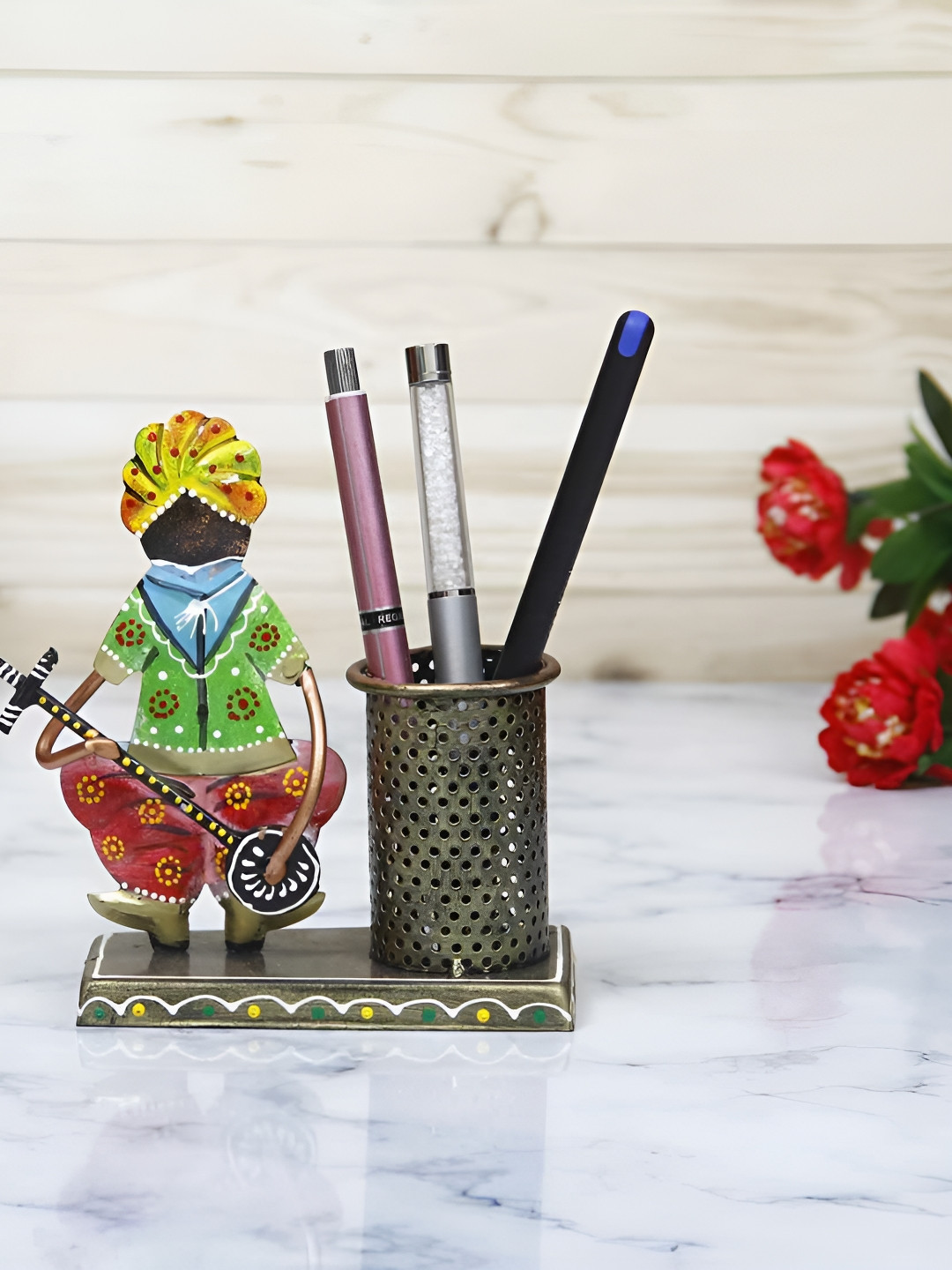 HANDICRAFTS PARADISE Stethoscope Clock Black Metal Metallic Living Room Small Showpiece - 5.2 Inches