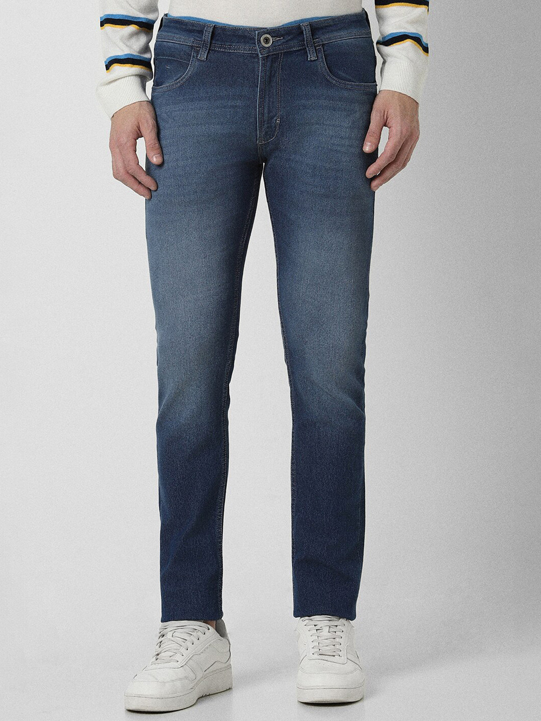 Peter England Casuals Men Heavy Fade Mid-Rise Slim Fit Stretchable Jeans