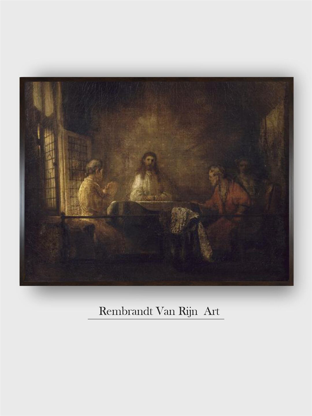 The Art House Brown & Off White Les Plerins d'Emmas Wooden Painting Wall Art