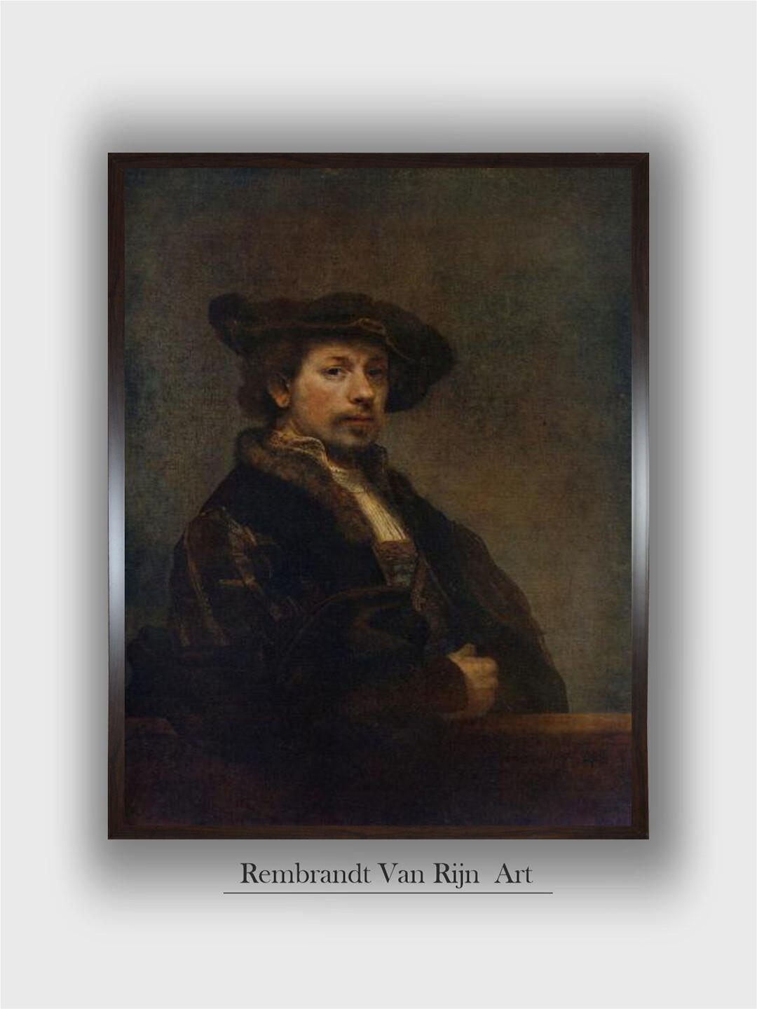 The Art House Black & Beige Self Portrait Wooden Painting Wall Art