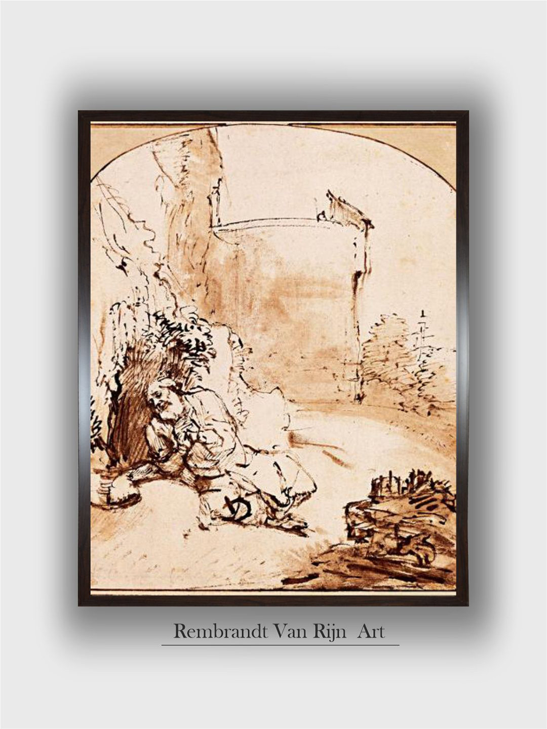 The Art House Beige The Prophet Jonah Before the Walls of Nineveh Painting Wall Art