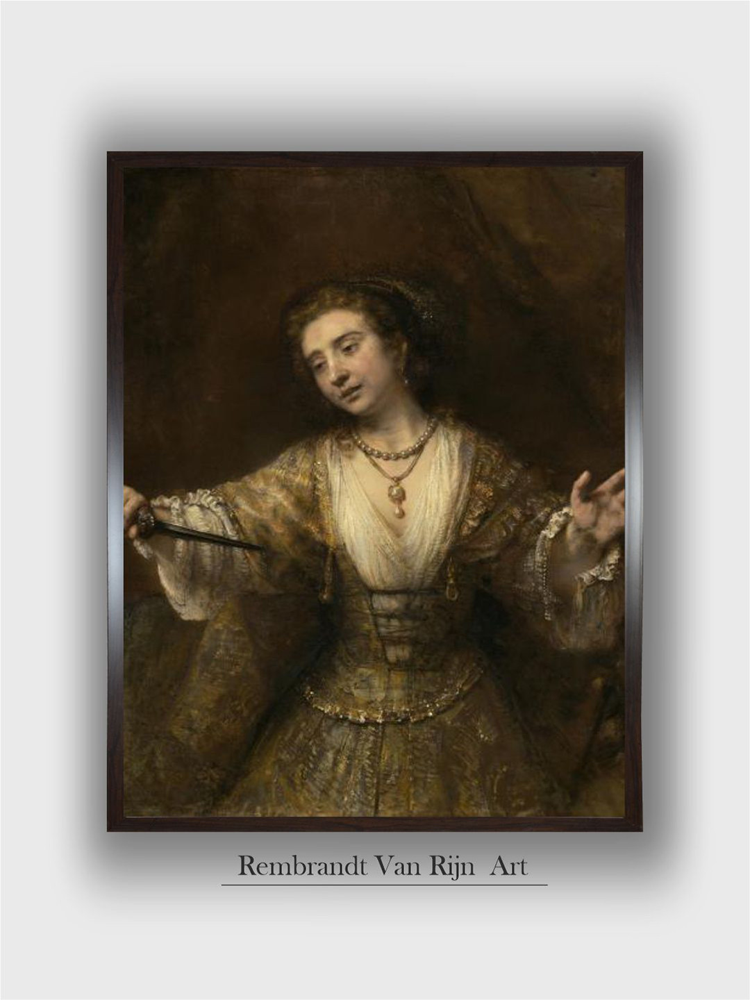 The Art House Beige Lucretia Wooden Painting Wall Art