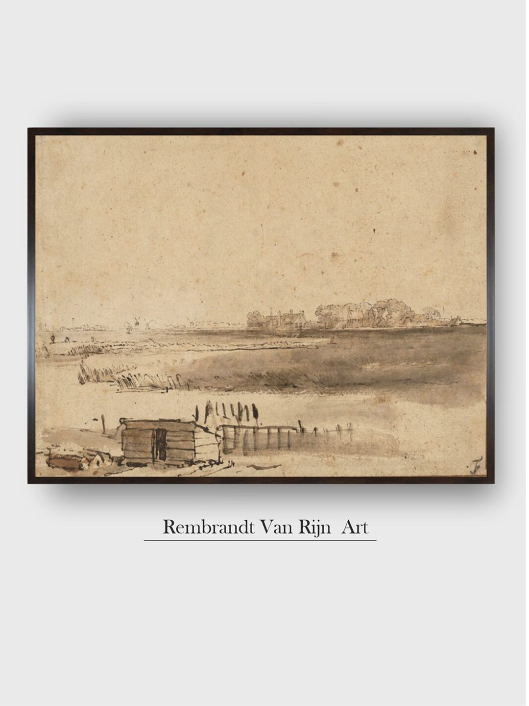 The Art House Rembrandt Van Rijn Wood Wall Rectangle Paintings Wall Art -36 x 24 In