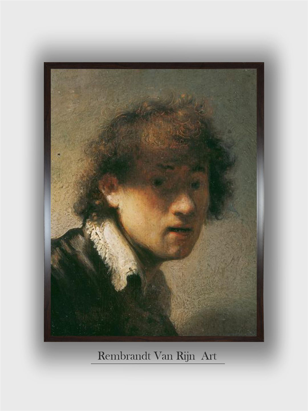 The Art House Black & White Self Portrait Canvas Wooden Painting Wall Art