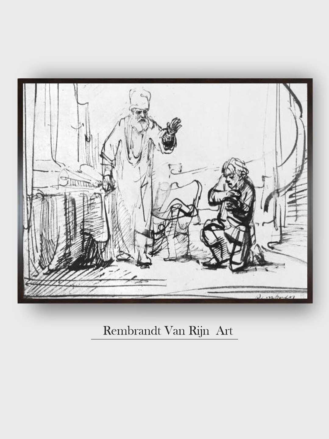 The Art House Black Parable of the Ruthless Creditor Wooden Painting Wall Art