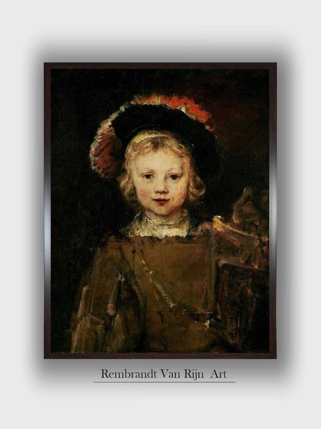 The Art House Black Young Boy in Fancy Dress Wooden Painting Wall Art