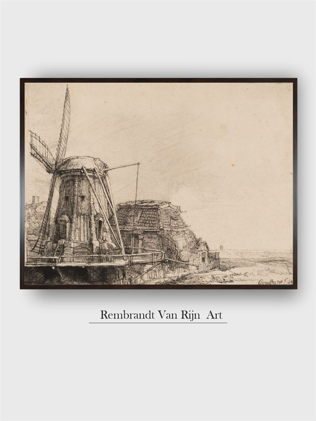 The Art House Beige & Black Wooden Painting Wall Art