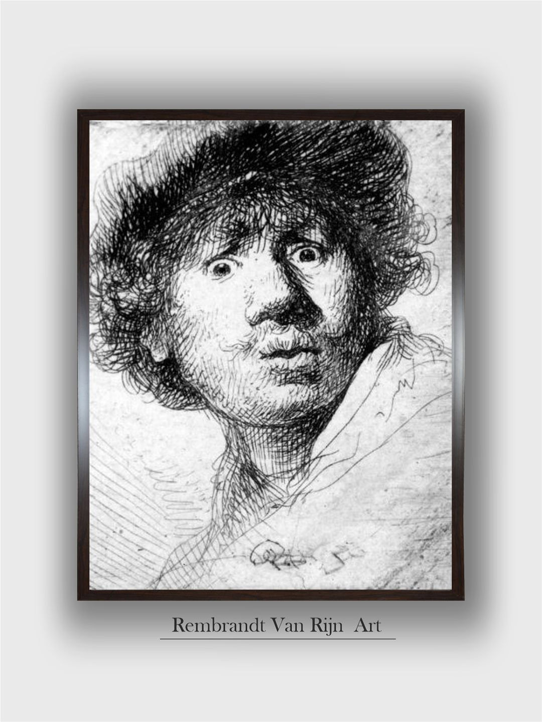 The Art House Self Portrait Black & Off White Wooden Painting Wall Art