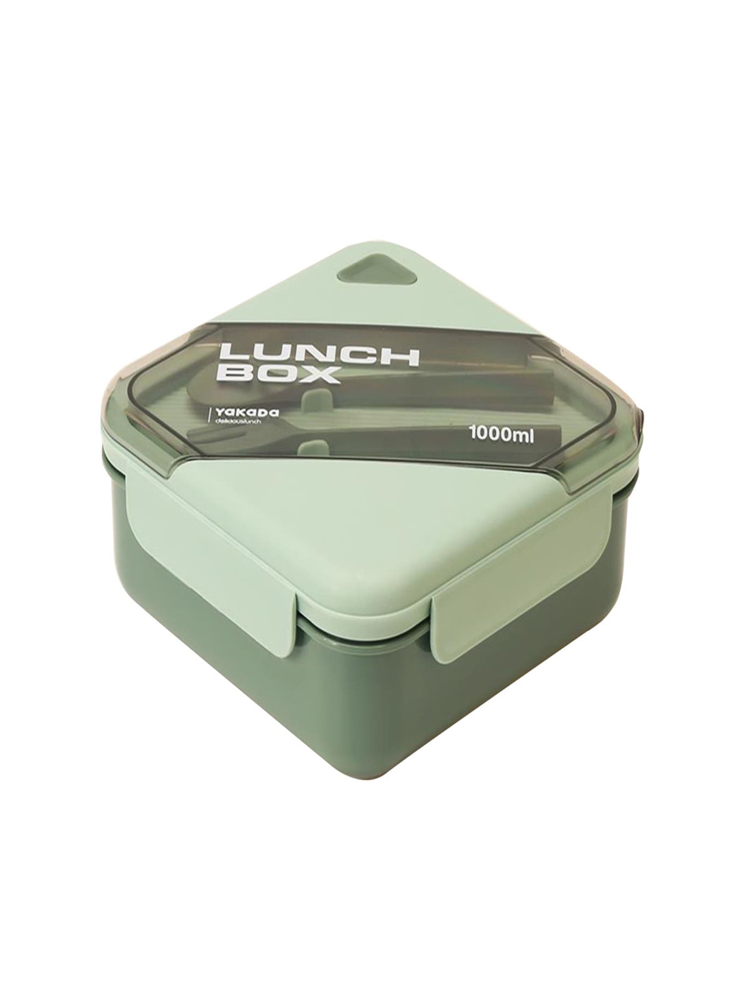 Kuber Industries HX0044281 Microwave Safe Food Grade Plastic Lunch Box With Spoon and Fork