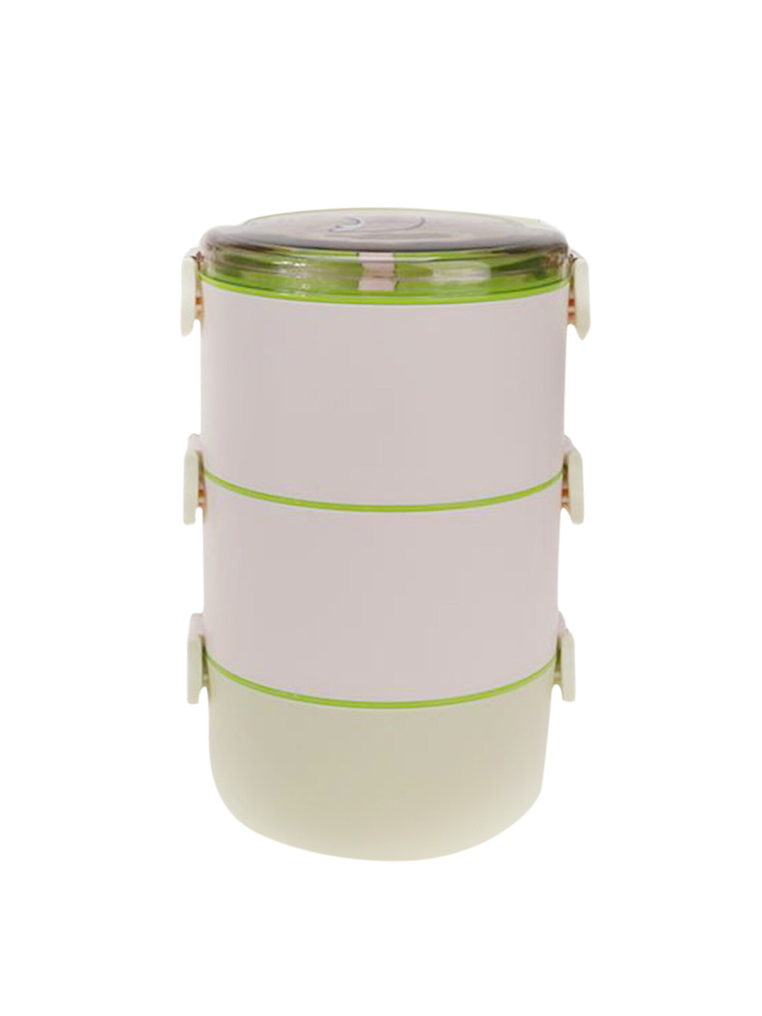 Kuber Industries Microwave Safe Food Grade 3PC Lunch Box With Spoon & Fork