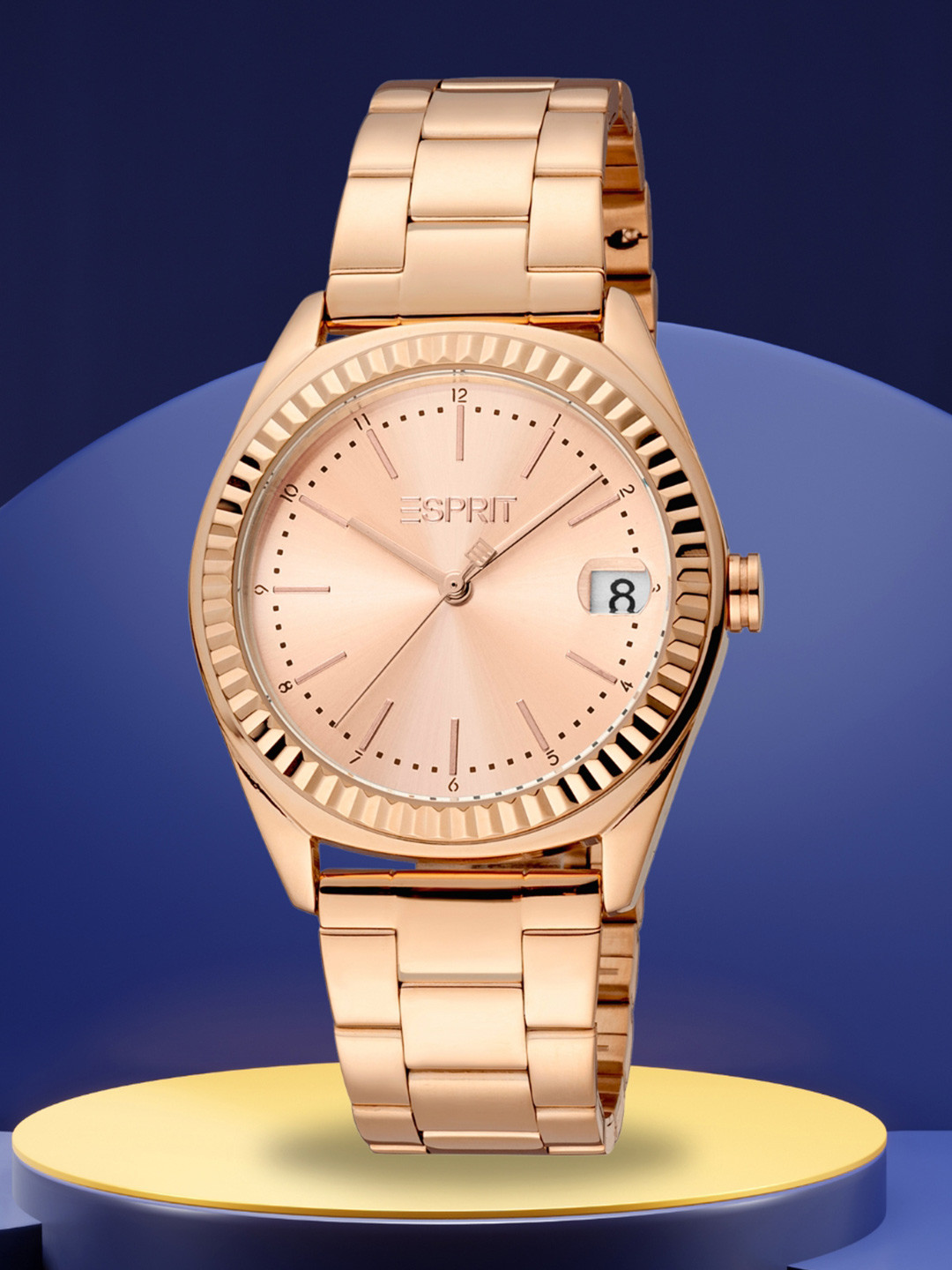 ESPRIT Women Stainless Steel Round Shape Bracelet StyleAnalogue Watch ES1L383M0045