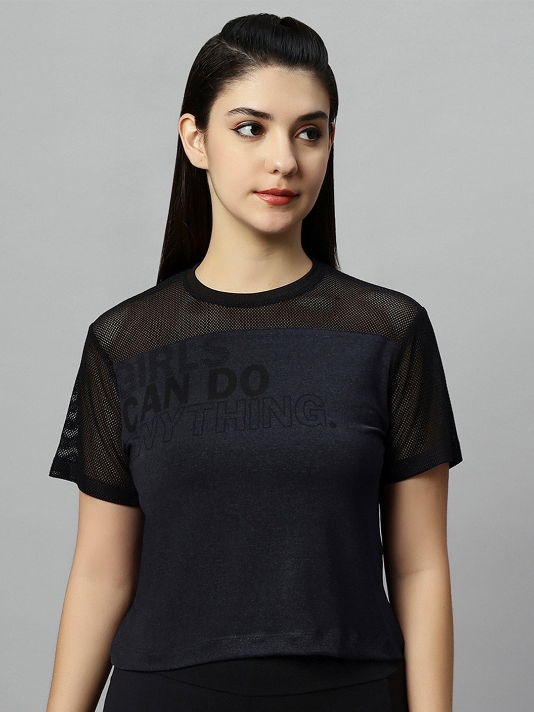 LAASA SPORTS Blue Print Crop Top