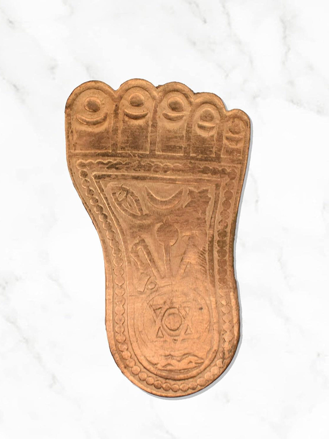 PujaNPujari Gold Toned & Brown WoodenLakshmi Charan Paduka