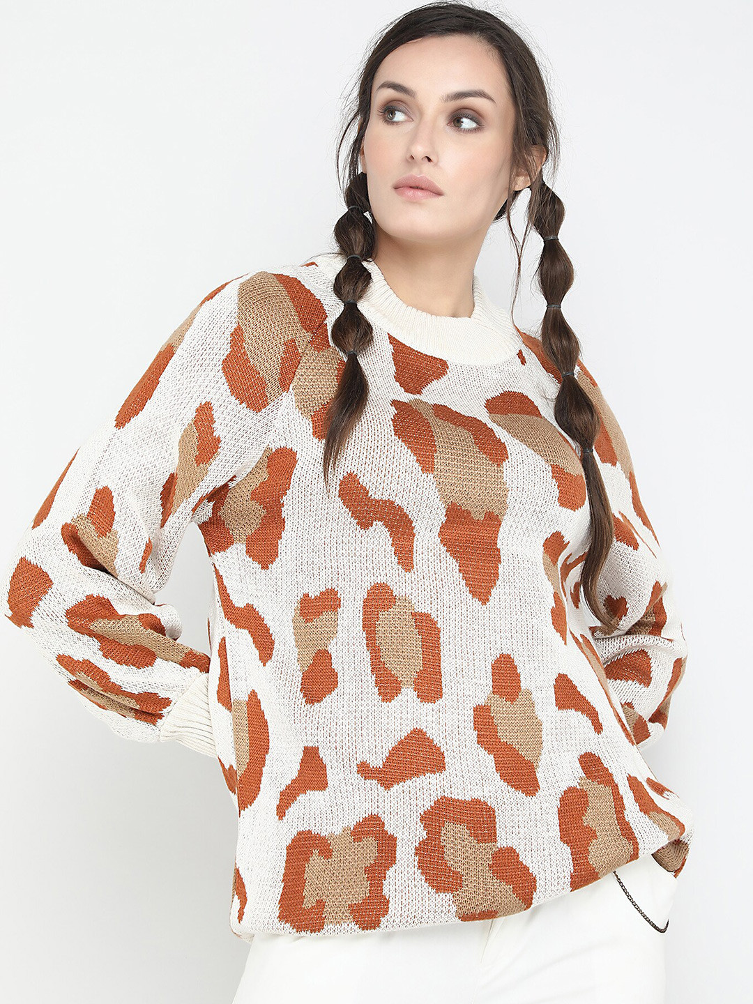 LULU & SKY Abstract Printed Raglan Sleeves Pullover