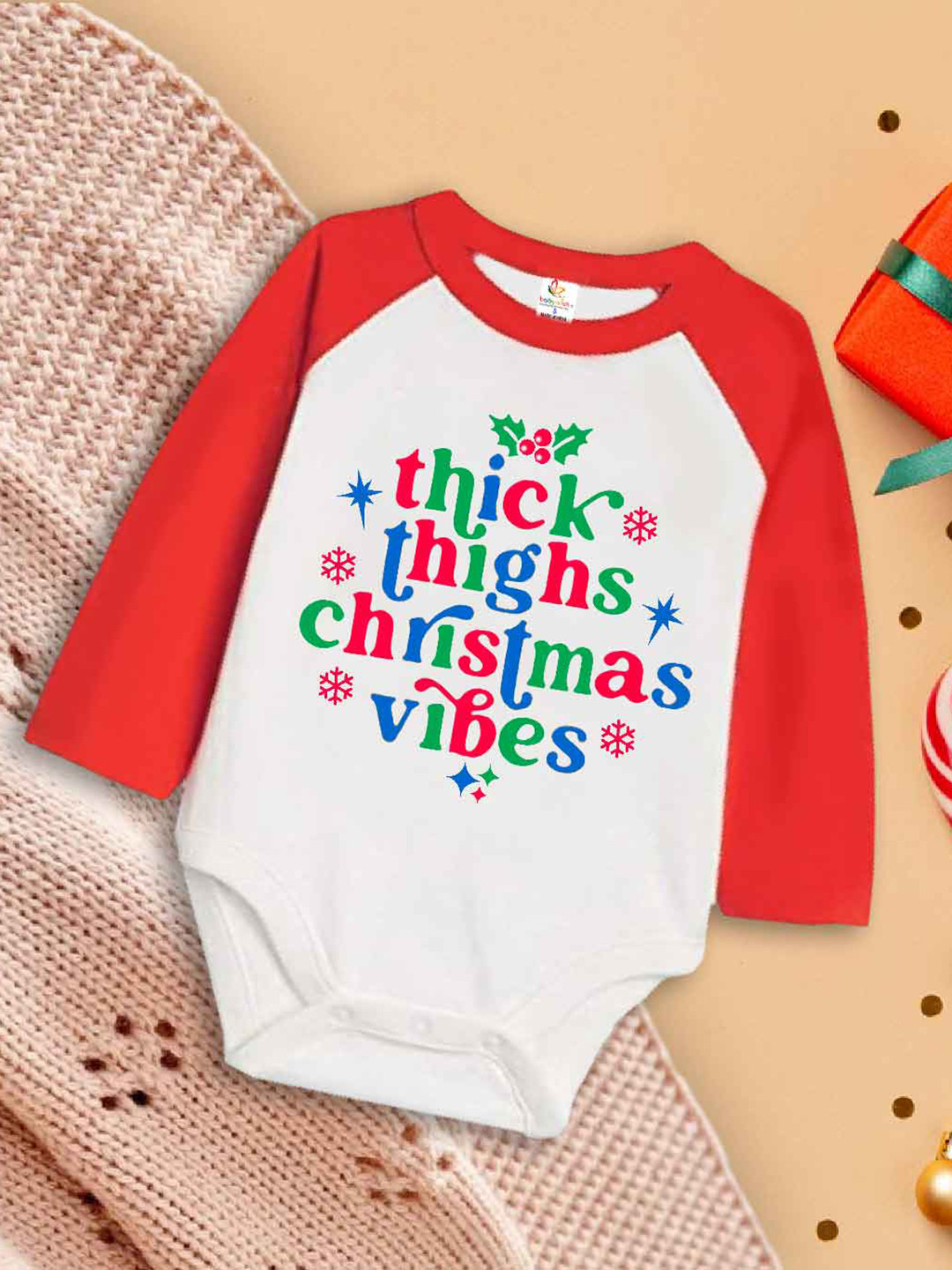 Babywish Infants Christmas Vibes Printed Cotton Bodysuit