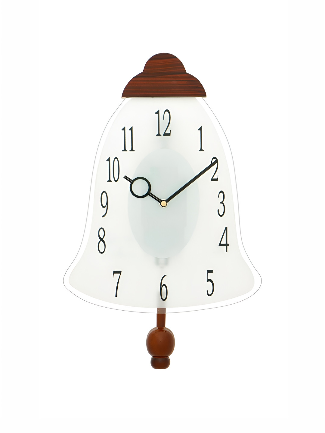CHRONIKLE Brown & White Wooden Abstract Shaped Traditional Wall Clock