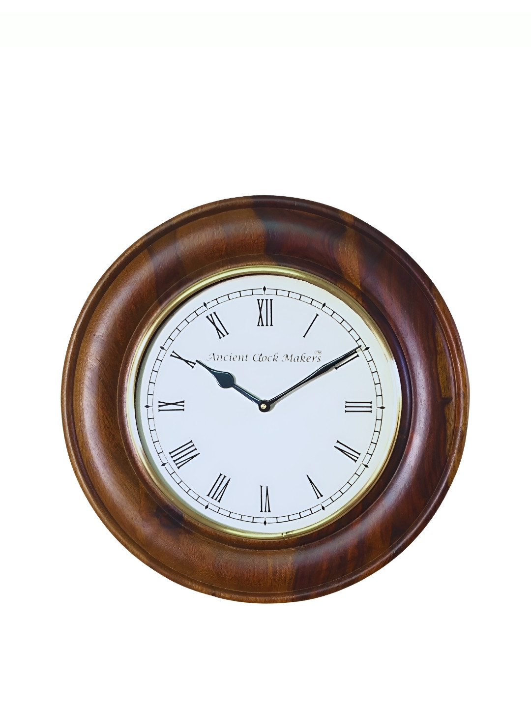 CHRONIKLE Brown & White Round Contemporary Wall Clock